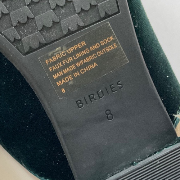 BIRDIES Phoebe Faux Fur Velvet Mule Slide Emerald Green Size 8 - Picture 7 of 7